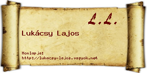 Lukácsy Lajos névjegykártya