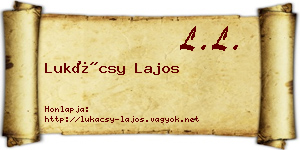 Lukácsy Lajos névjegykártya